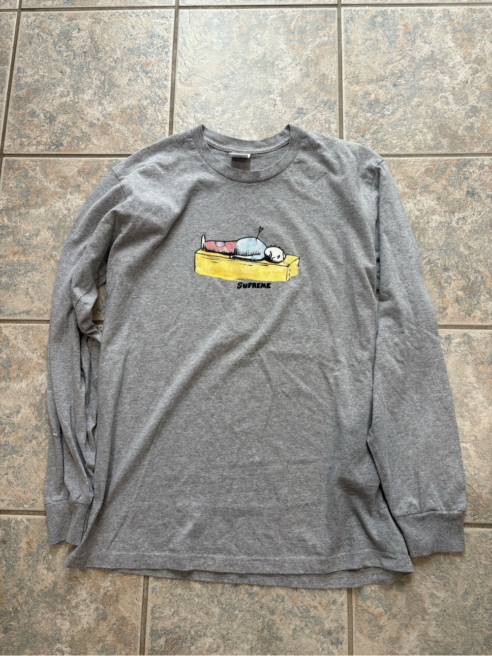 Supreme Neil Blender Arrow L/S T Shirt Gray Large